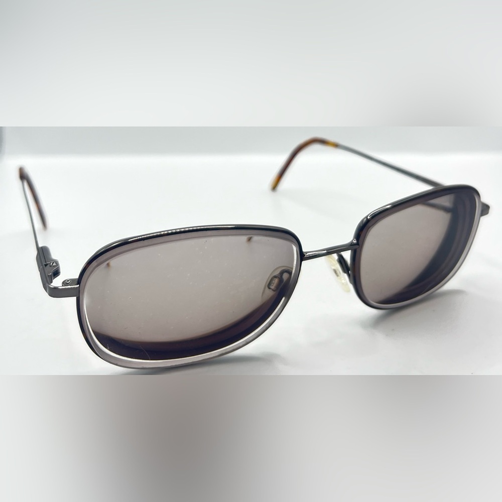 Vintage Metzler Valentino 708 Tortoise Gunmetal Oval Sunglasses Frames Only